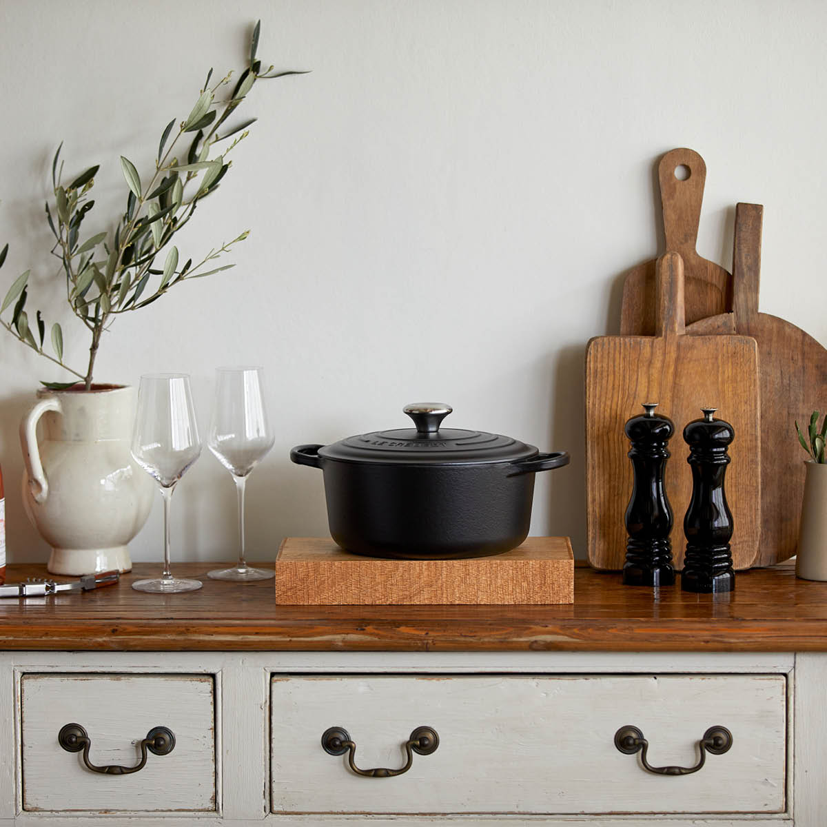 Le Creuset Signature Gjutjärnsgryta rund 24 cm 4,2 L matte black