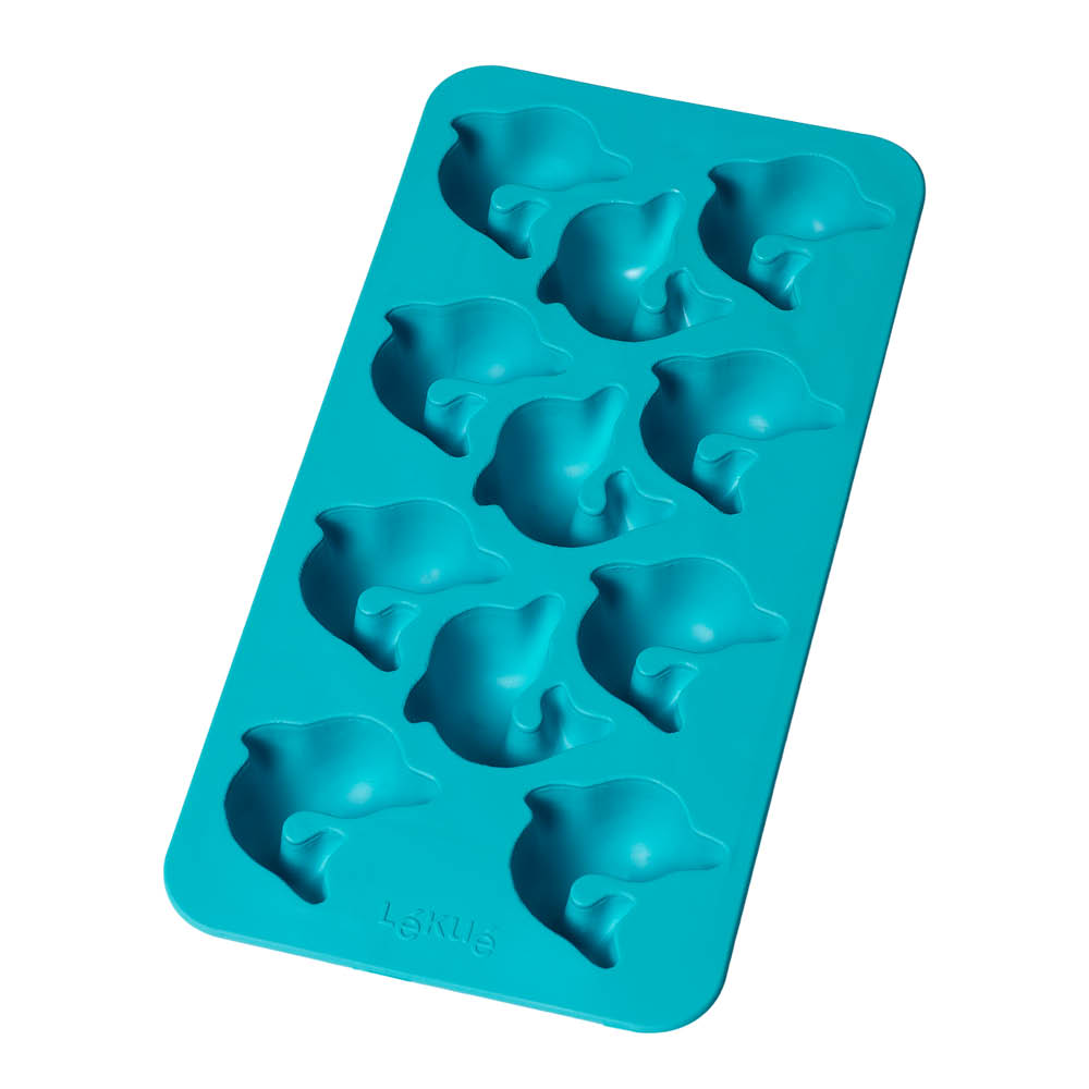 Lékué Isform med lock för 11 isbitar delfin turkos