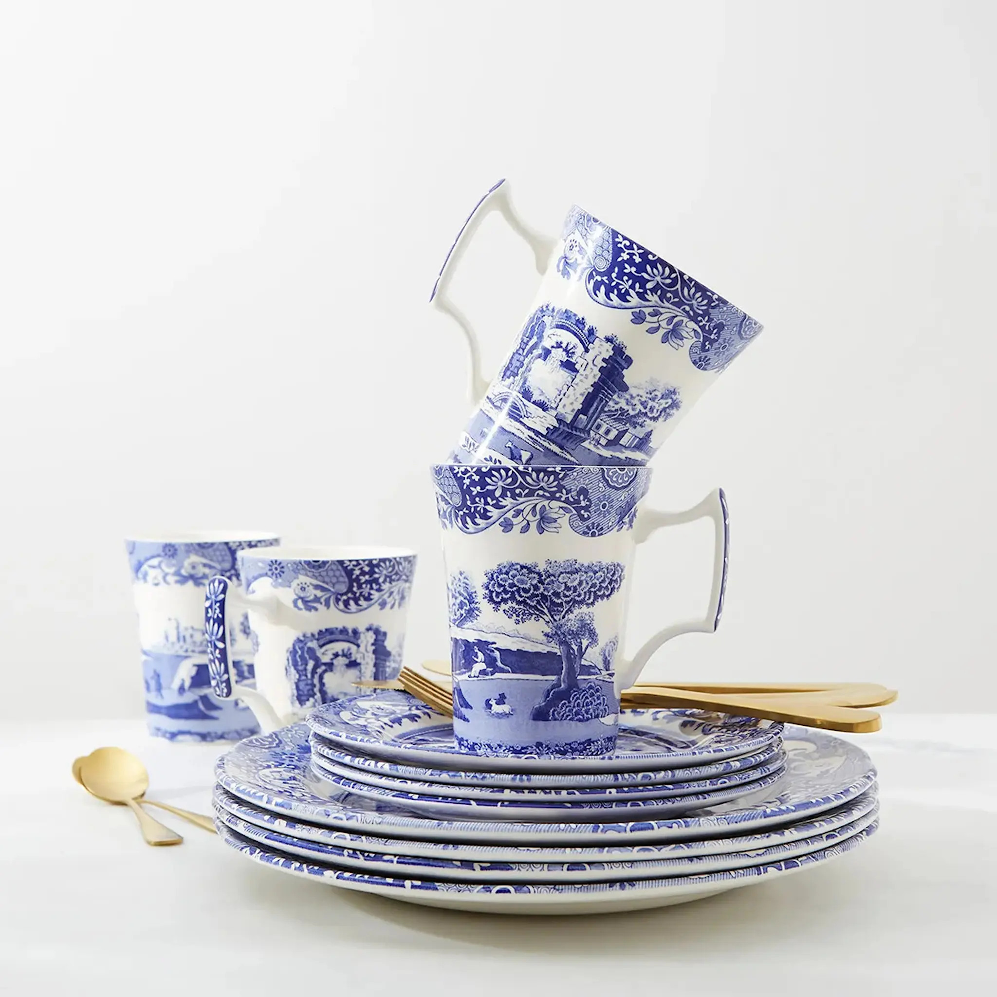 Spode Blue Italian startset 12 delar blå/vit