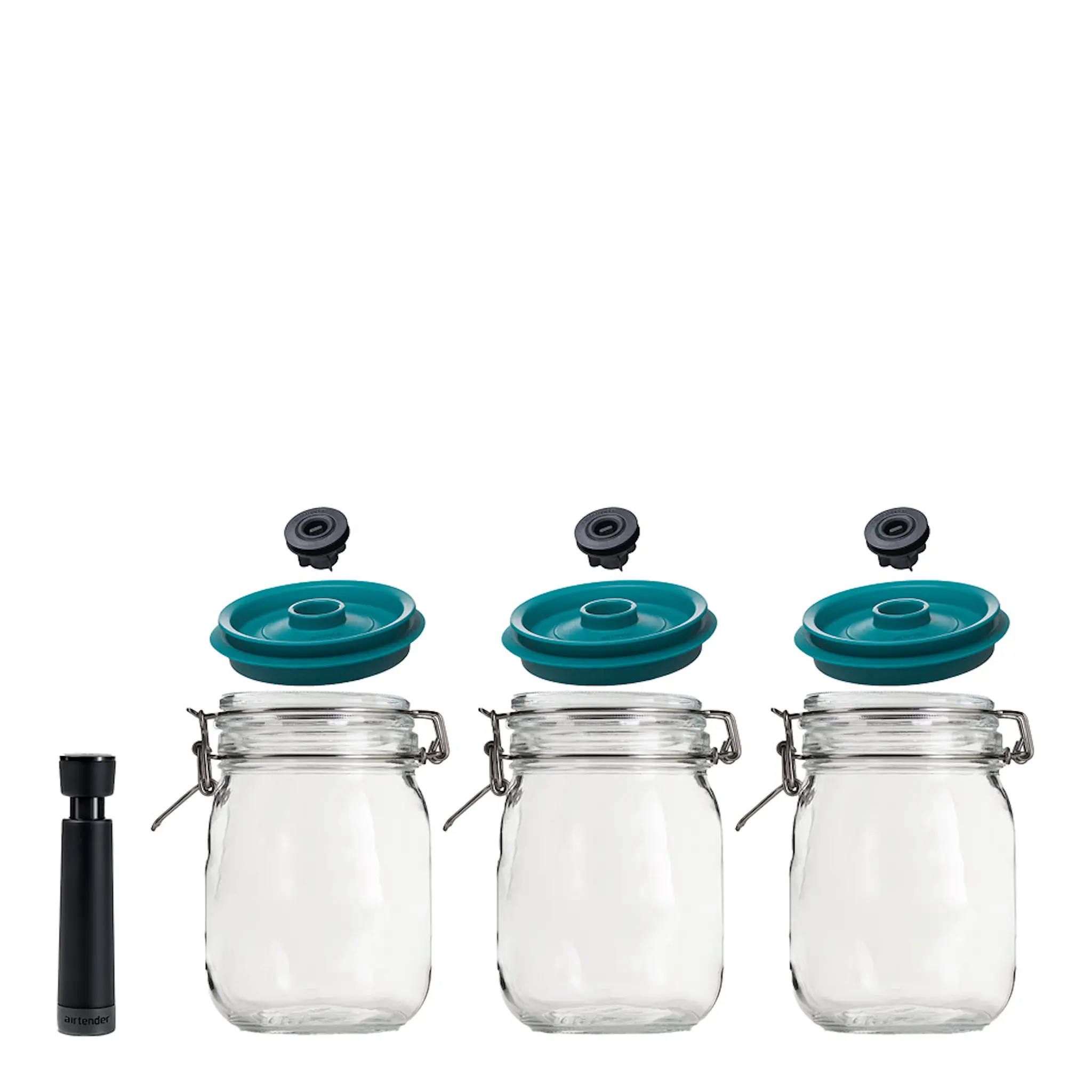 Airtender Vakuumförslutare burkar 3-pack 1,5 L grön