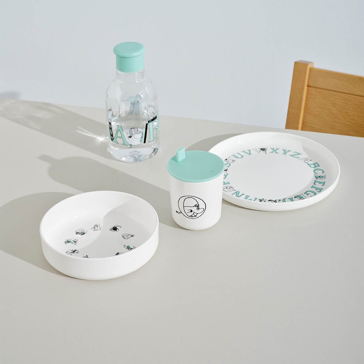 RIG-TIG Moomin ABC Tallrik 20 cm Vit/Turqouise