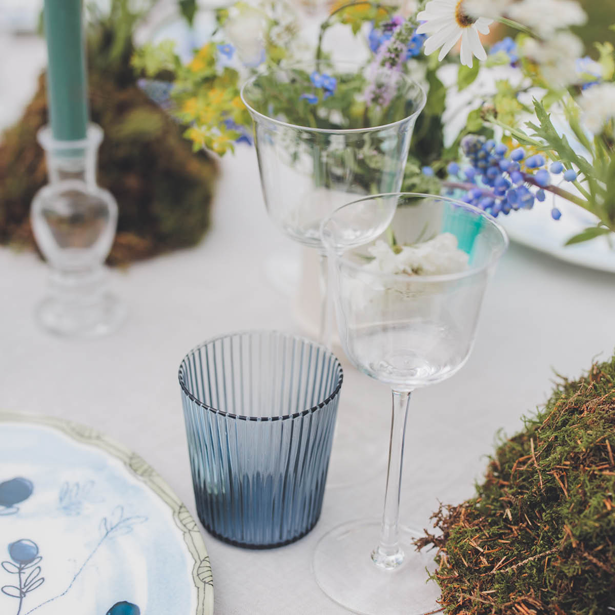 Paveau Ribbed Elegance Juomalasi Twilight 25 cl Sininen