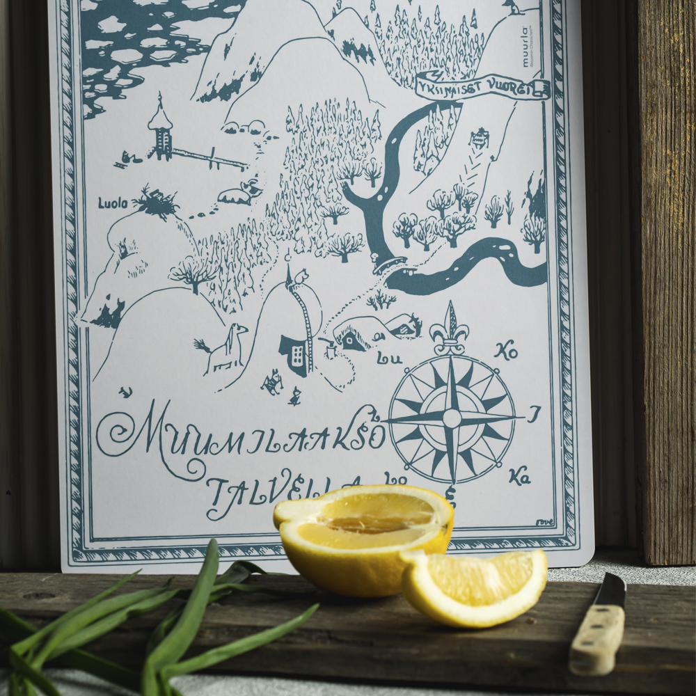 Muurla Muumi Tarjoilu-/leikkuulauta Kartta 30x43 cm