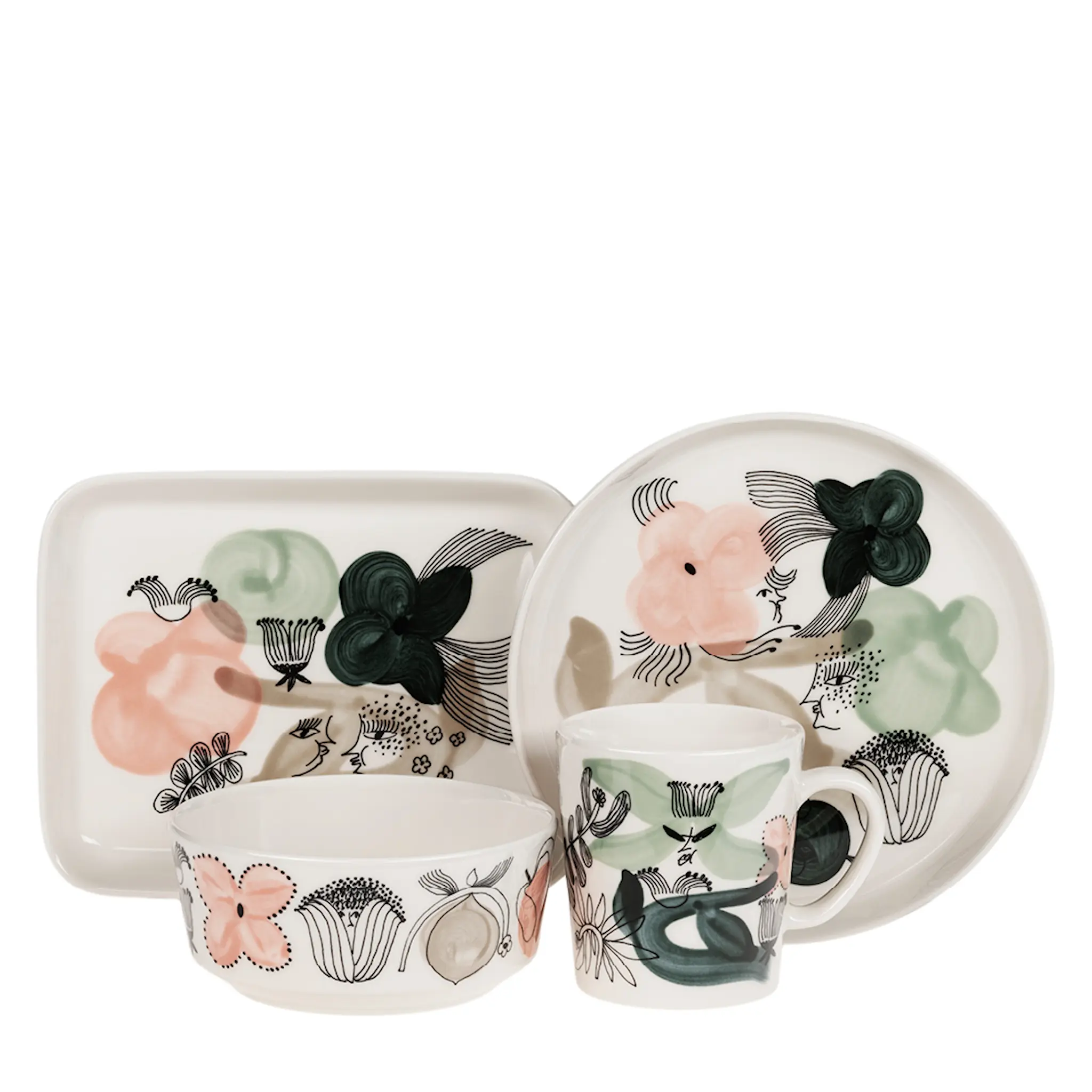 Arabia Kukkamaa Kuppi 30 cl Vihreä