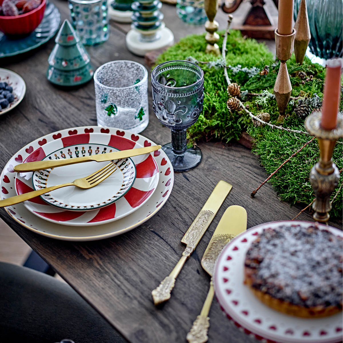 Bloomingville Yule tallerken 23 cm julemotiv multi