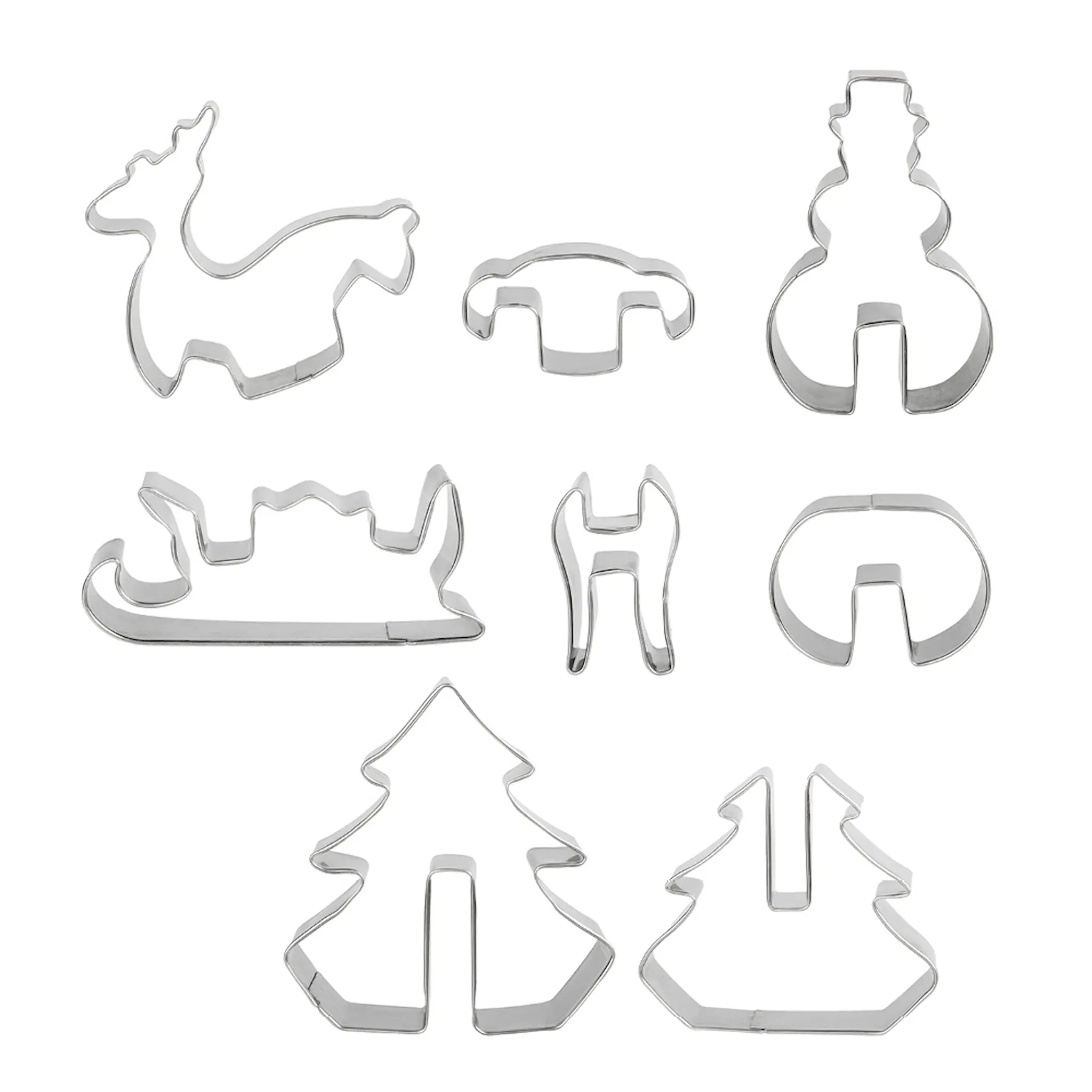 Iloleipuri Pepparkaksformar 3D-figurer Vintermotiv Rostfri