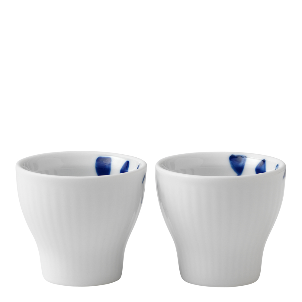 Royal Copenhagen Blå Mega Riflet riflet eggeglass 2 stk