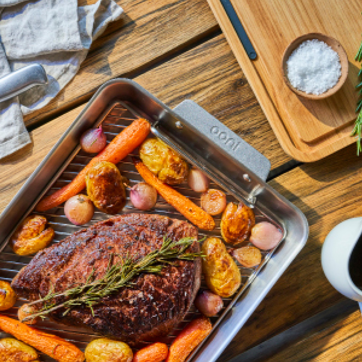 Ooni Ildfast form stor 44x30 cm med skjærefjøl stål/eik