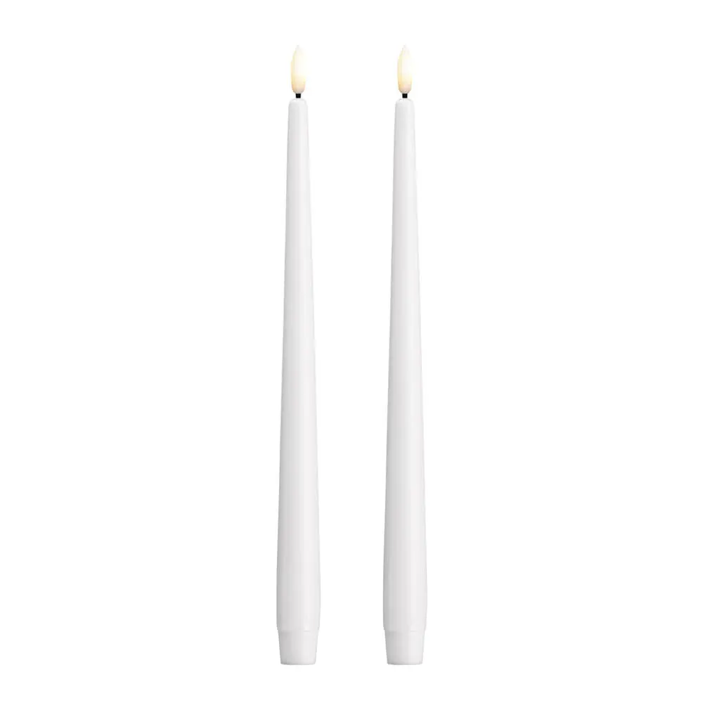 LED-kruunukynttilä 2,3x30 cm 2-pack silk white