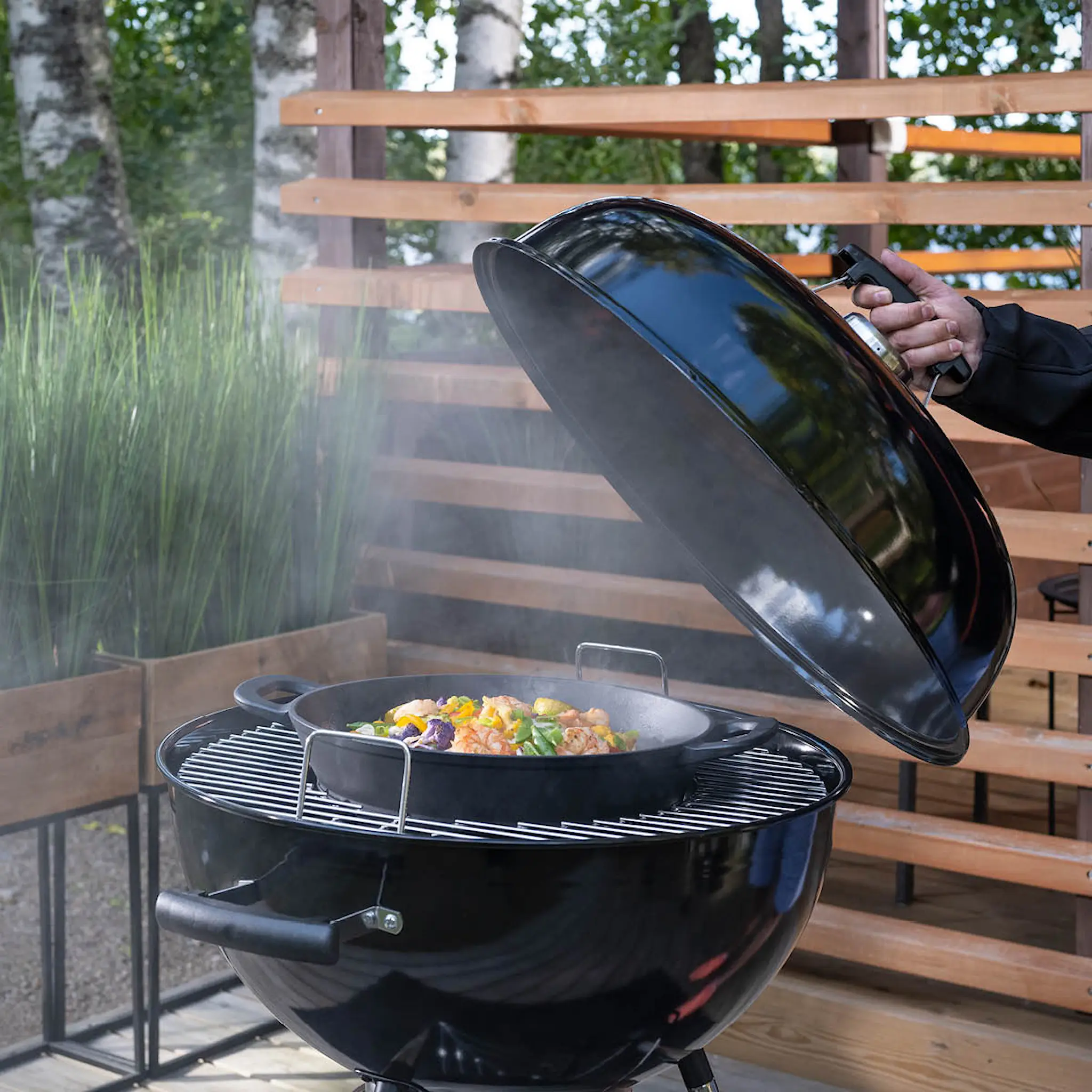 Mustang Multigrill gjutjärnspanna wok 30 cm H9 cm