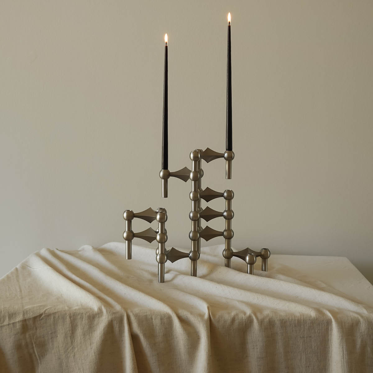 Stoff Nagel Nagel ljusstake 6,9 cm 3-pack borstad krom