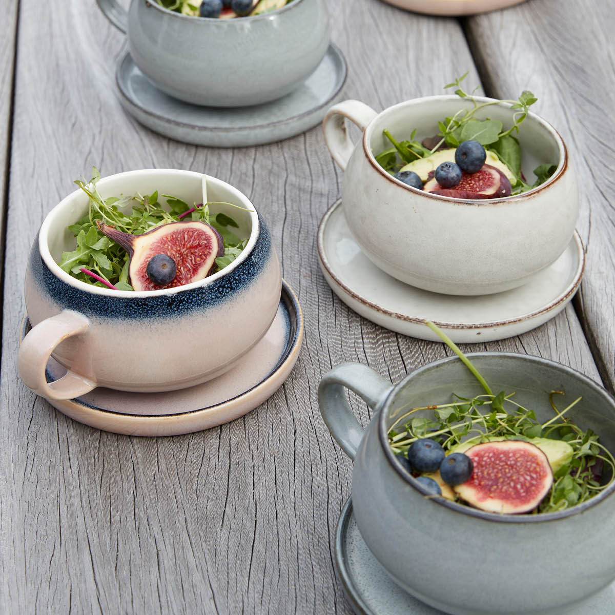 Lene Bjerre Amera Kuppi ja aluslautanen 40 cl Harmaa