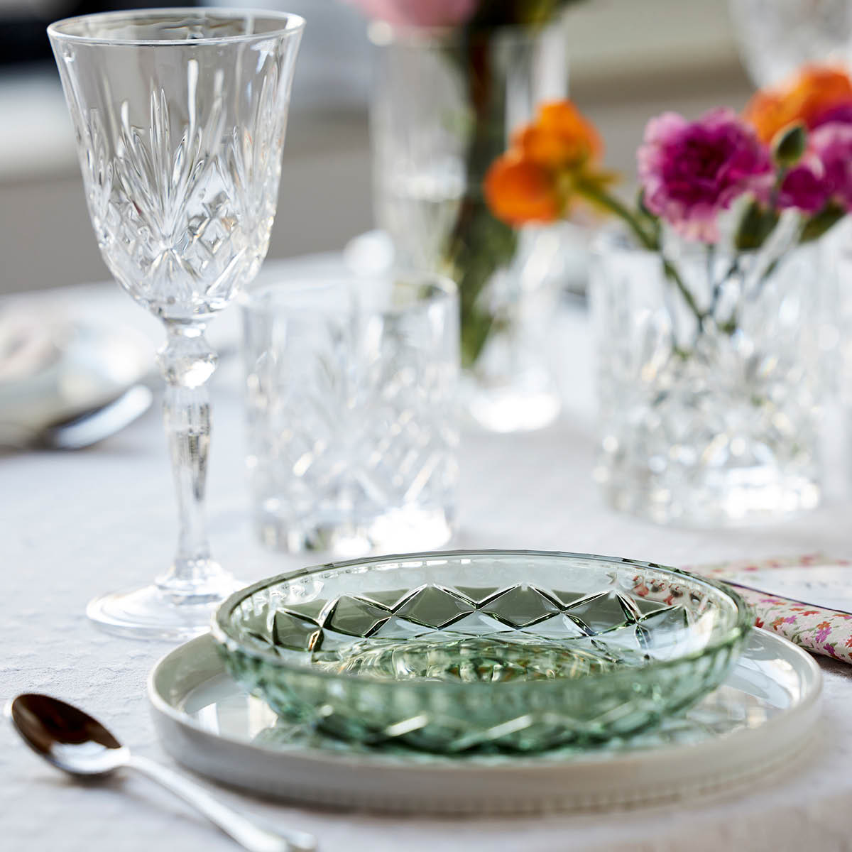 Lyngby Glas Sorrento asjett glass 16 cm 4 stk grønn