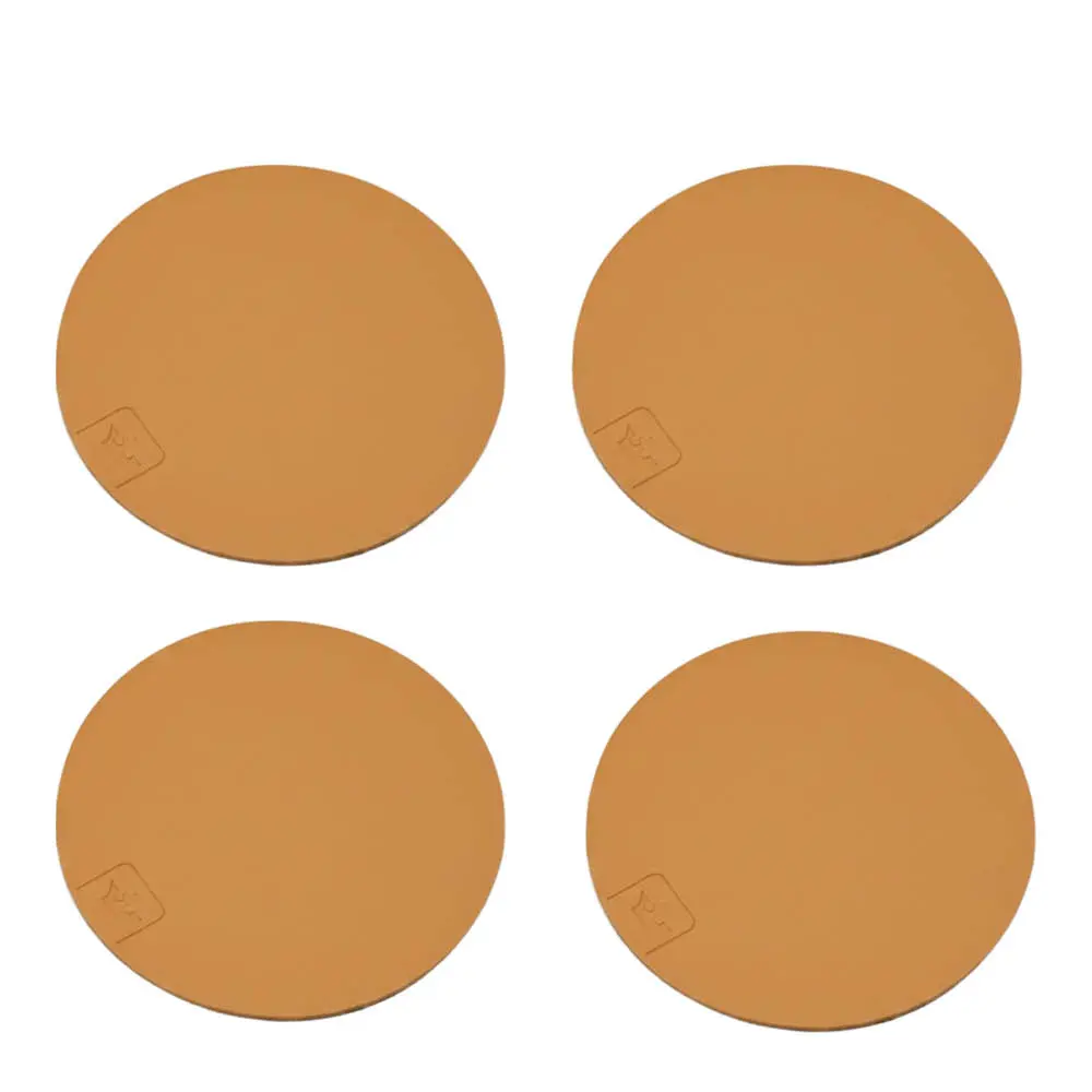 Glassbrikke i skinn 12,5 cm 4 stk lys brun