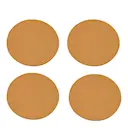 Glasunderlägg i läder 12,5 cm 4-pack ljusbrun