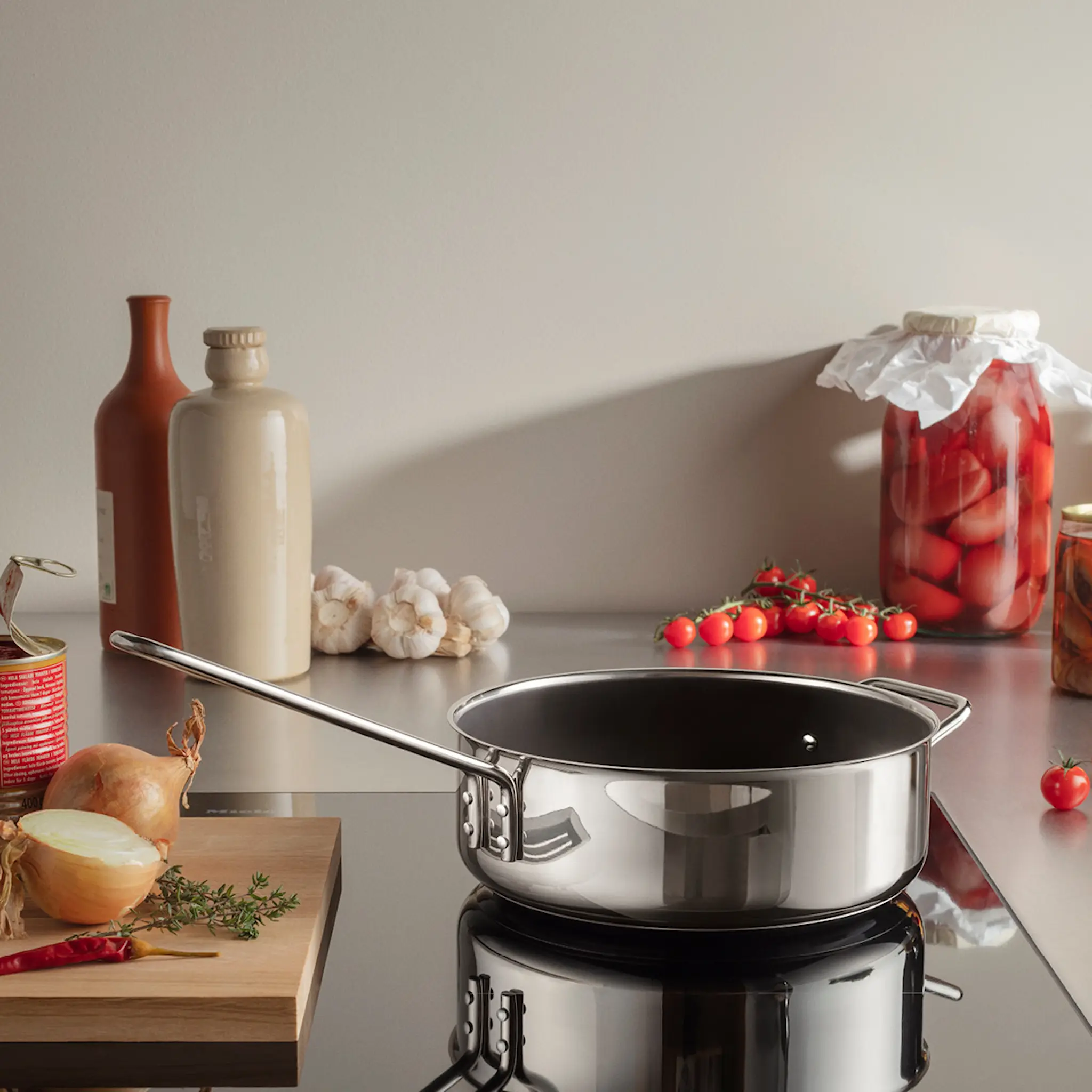 Eva Trio Stainless Steel sautépanna 24 cm keramisk Slip-Let® beläggning