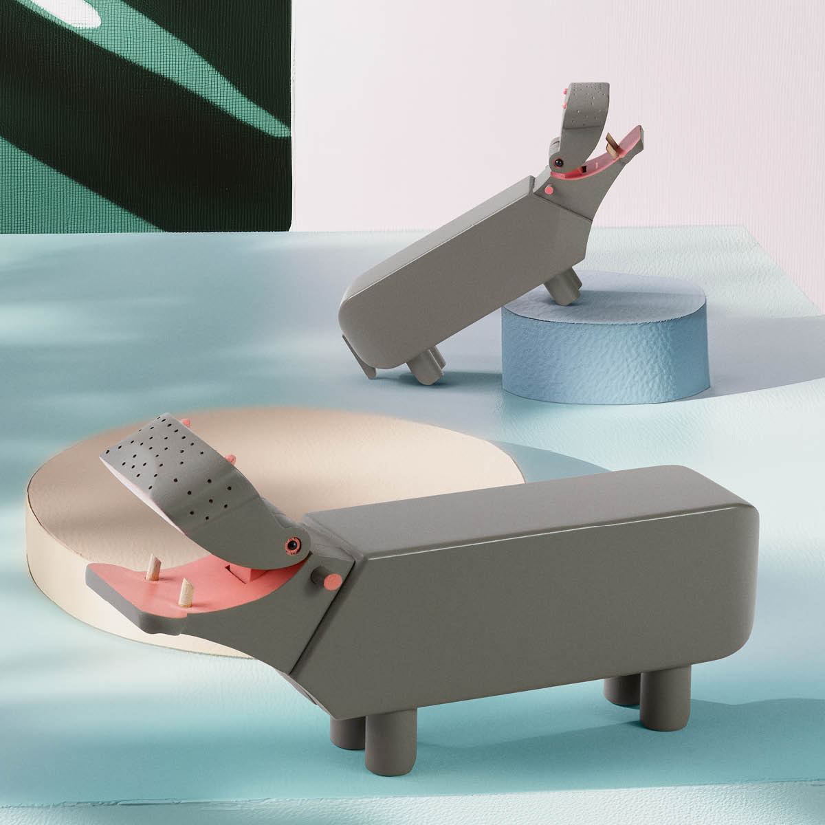 Kay Bojesen Denmark Flodhäst 21,5x5,5x9 cm grå