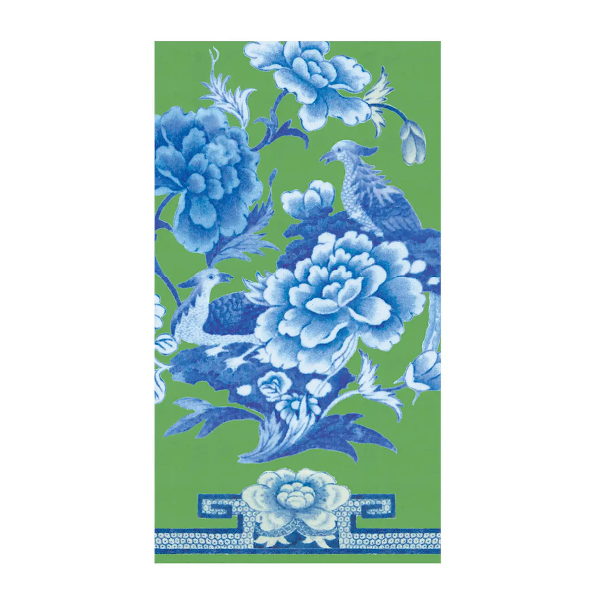 Caspari Plate servett 32,5x40 cm 15-pack blå/grön