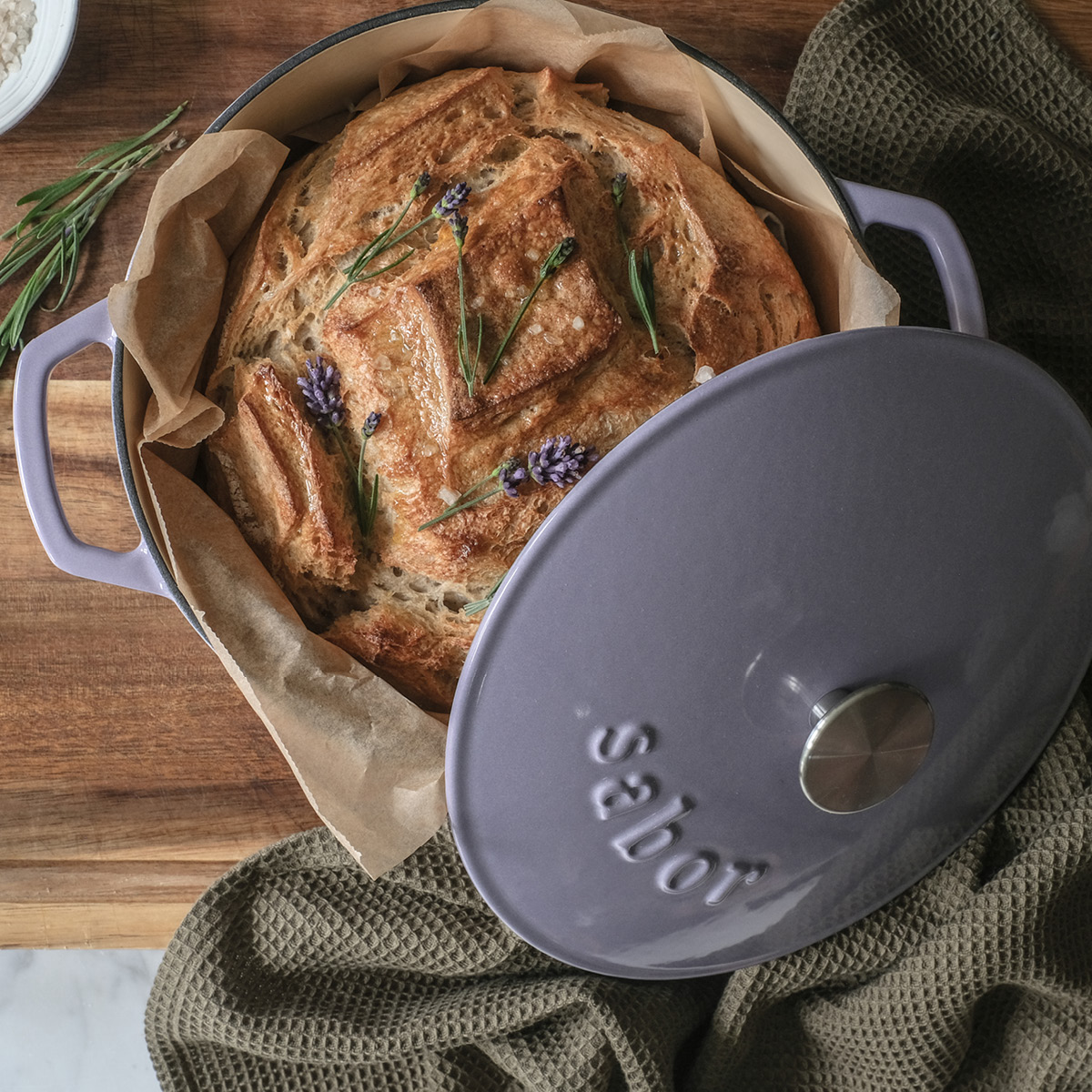 Sabor Gjutjärnsgryta 24 cm 4,4 L lavendel