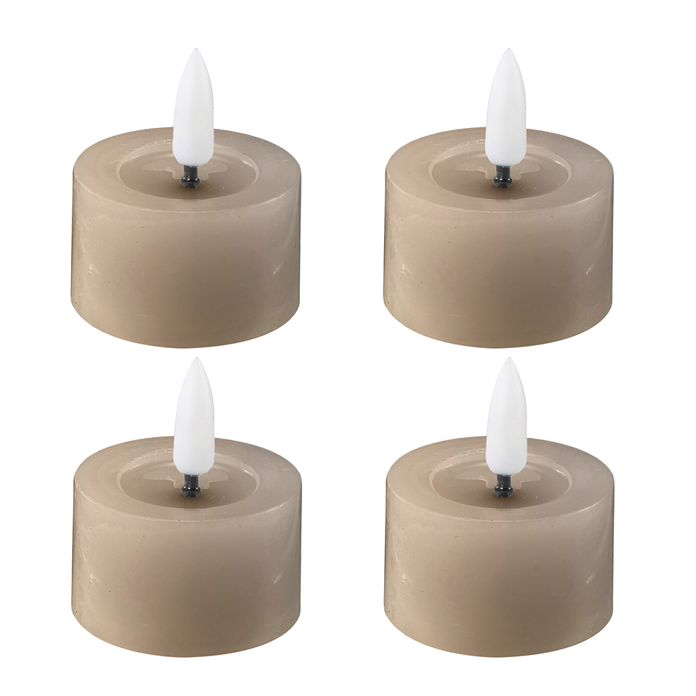 Edelweiss - LED Tuikku 4,5x2,5 cm 4 kpl Taupe