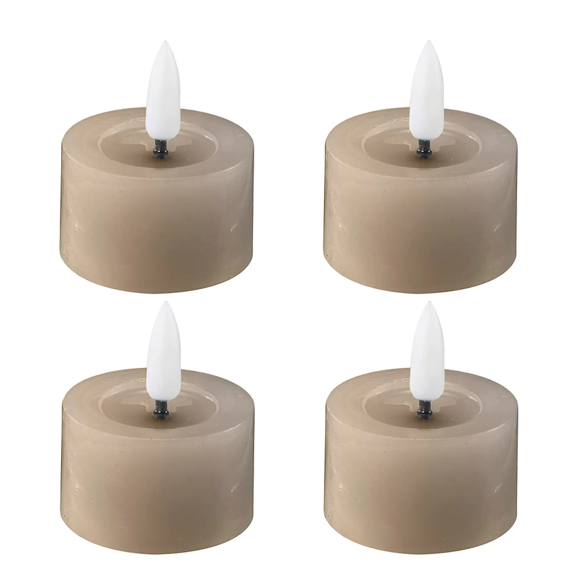 Edelweiss LED värmeljus 4-pack 4,5x2,5 cm taupe