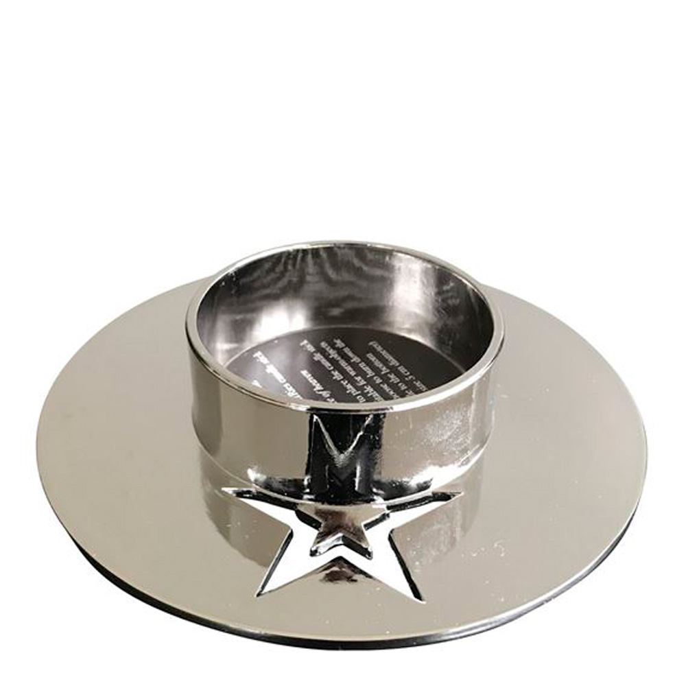 AIRies Ljusstake Stjärna 11x11 cm Silver