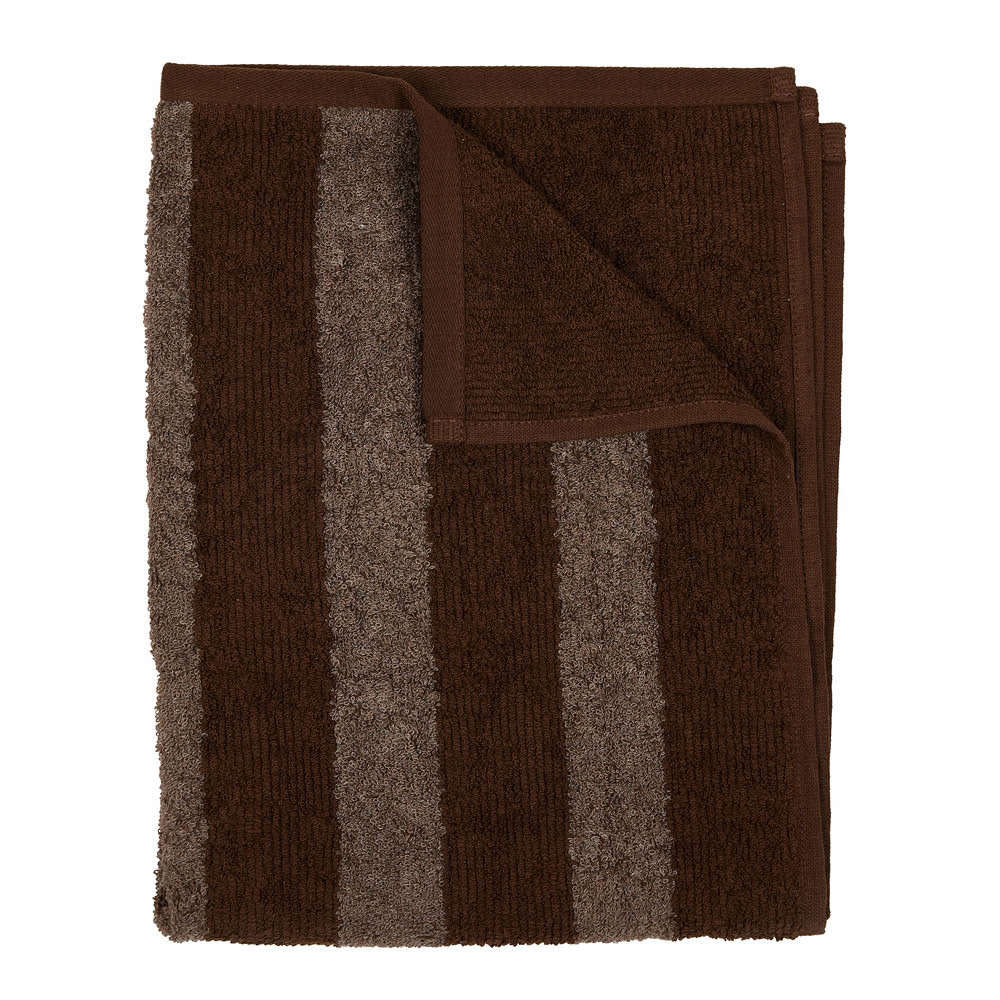 Fondaco Stripe handduk 50x70 cm kaffe