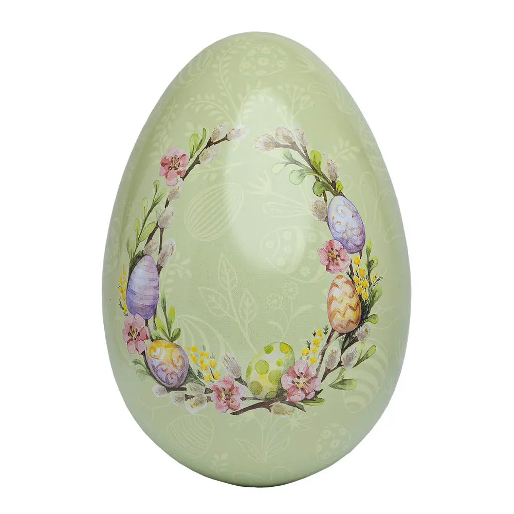 Pääsiäismuna metalli 15 cm Vintage vihreä