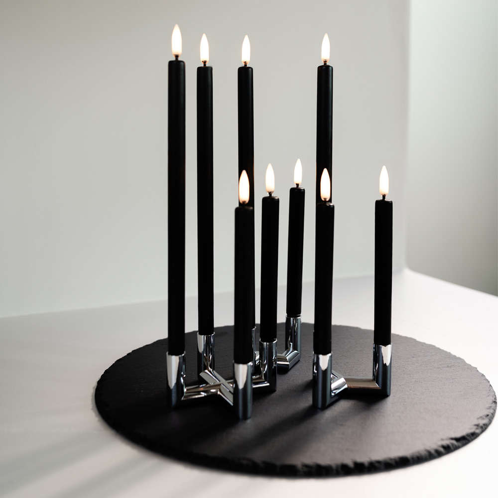 Uyuni Lighting Matrix Kynttilänjalka 2 kynttilää 7,5 cm Hopea