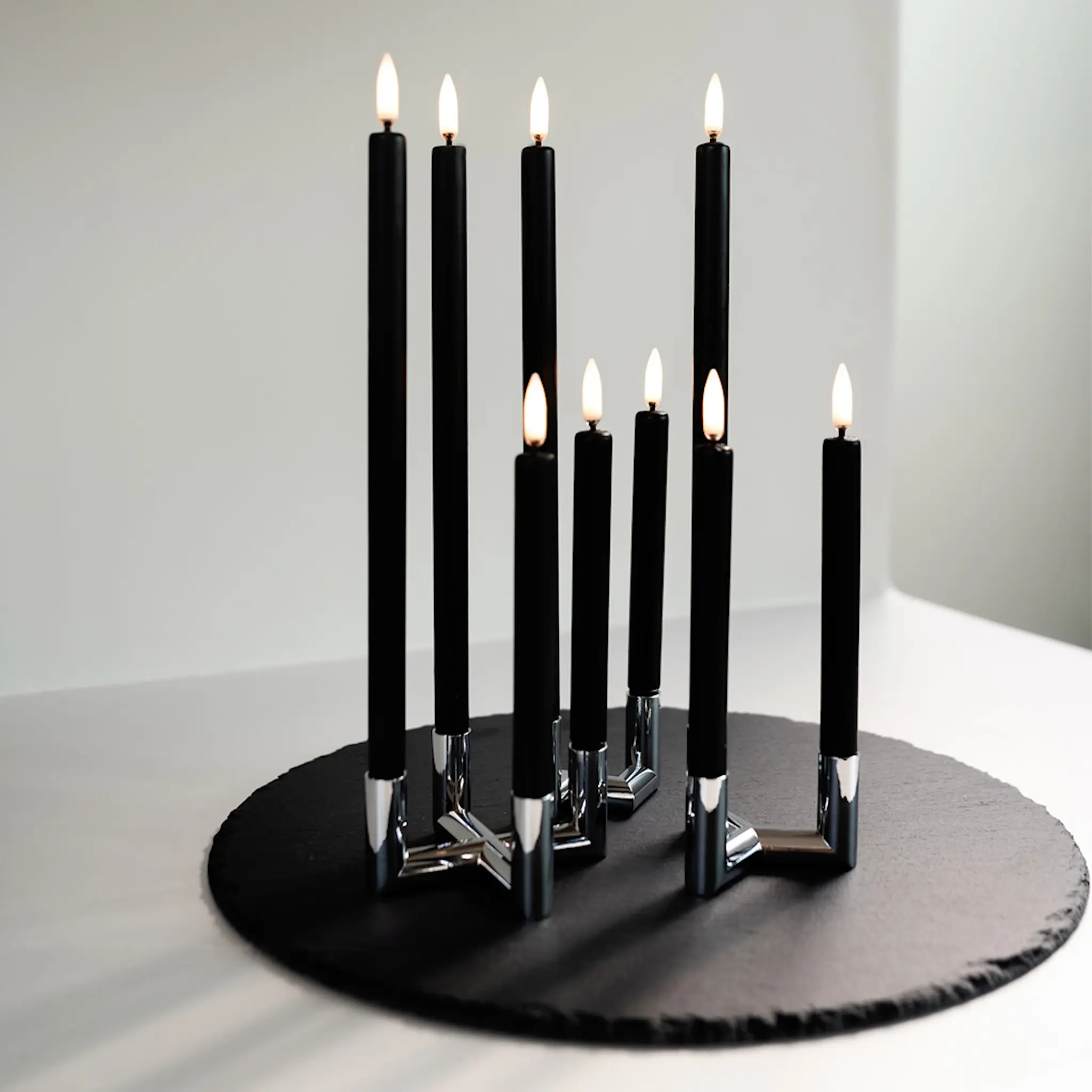 Uyuni Lighting Matrix Kynttilänjalka 2 kynttilää 7,5 cm Hopea