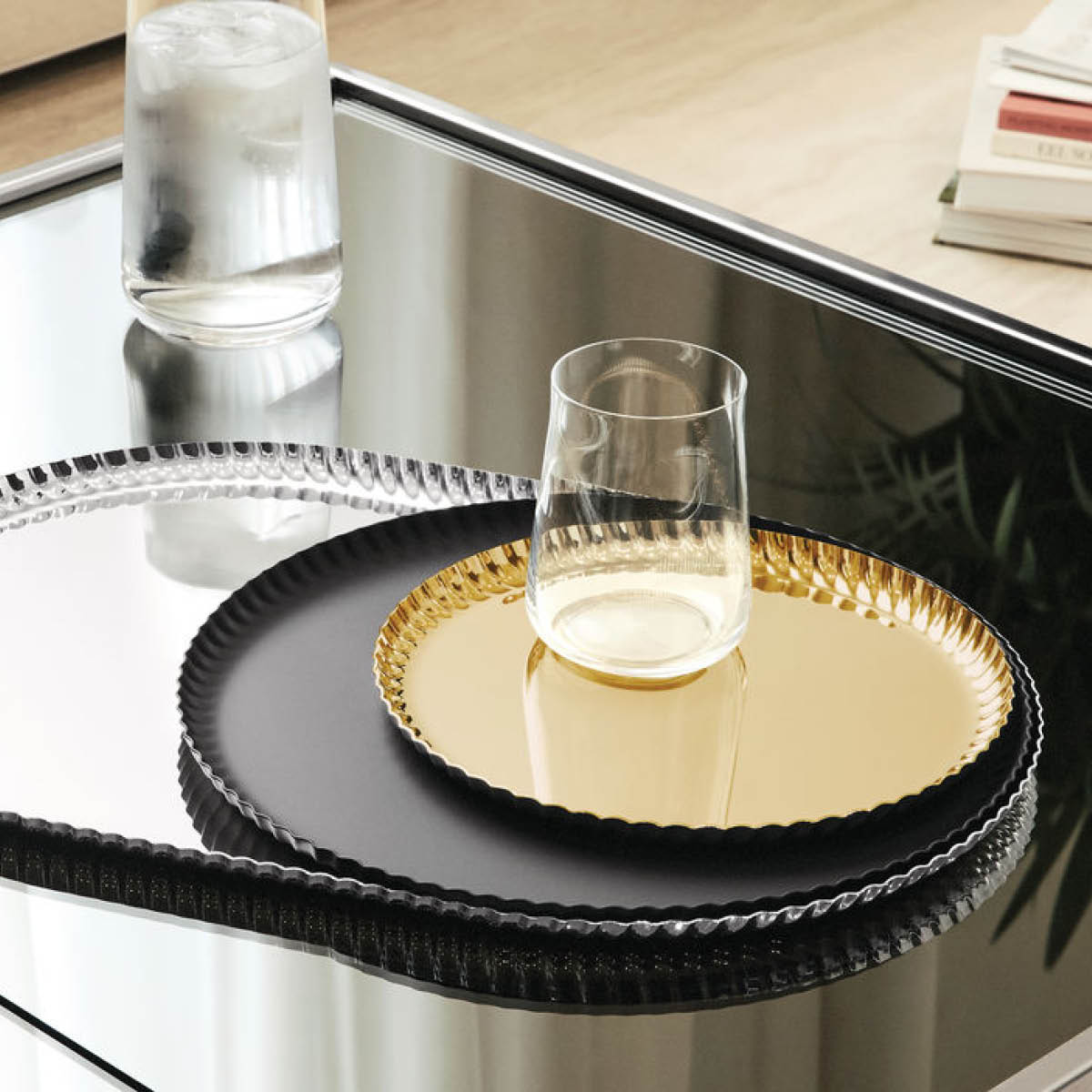 Alessi Pleats bricka 23 cm blankt stål