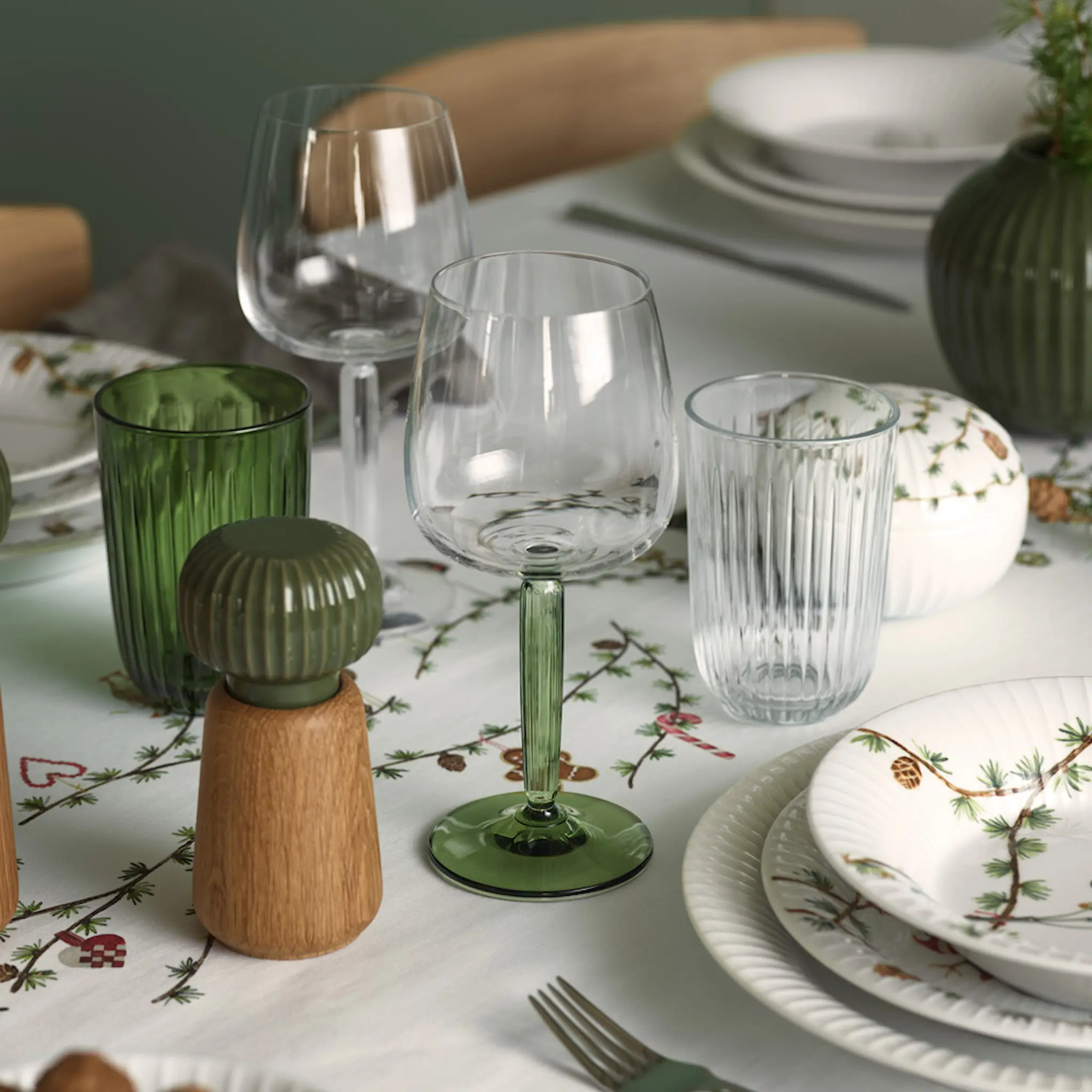 Kähler Hammershøi Rödvinsglas 49 cl 2-pack Grön