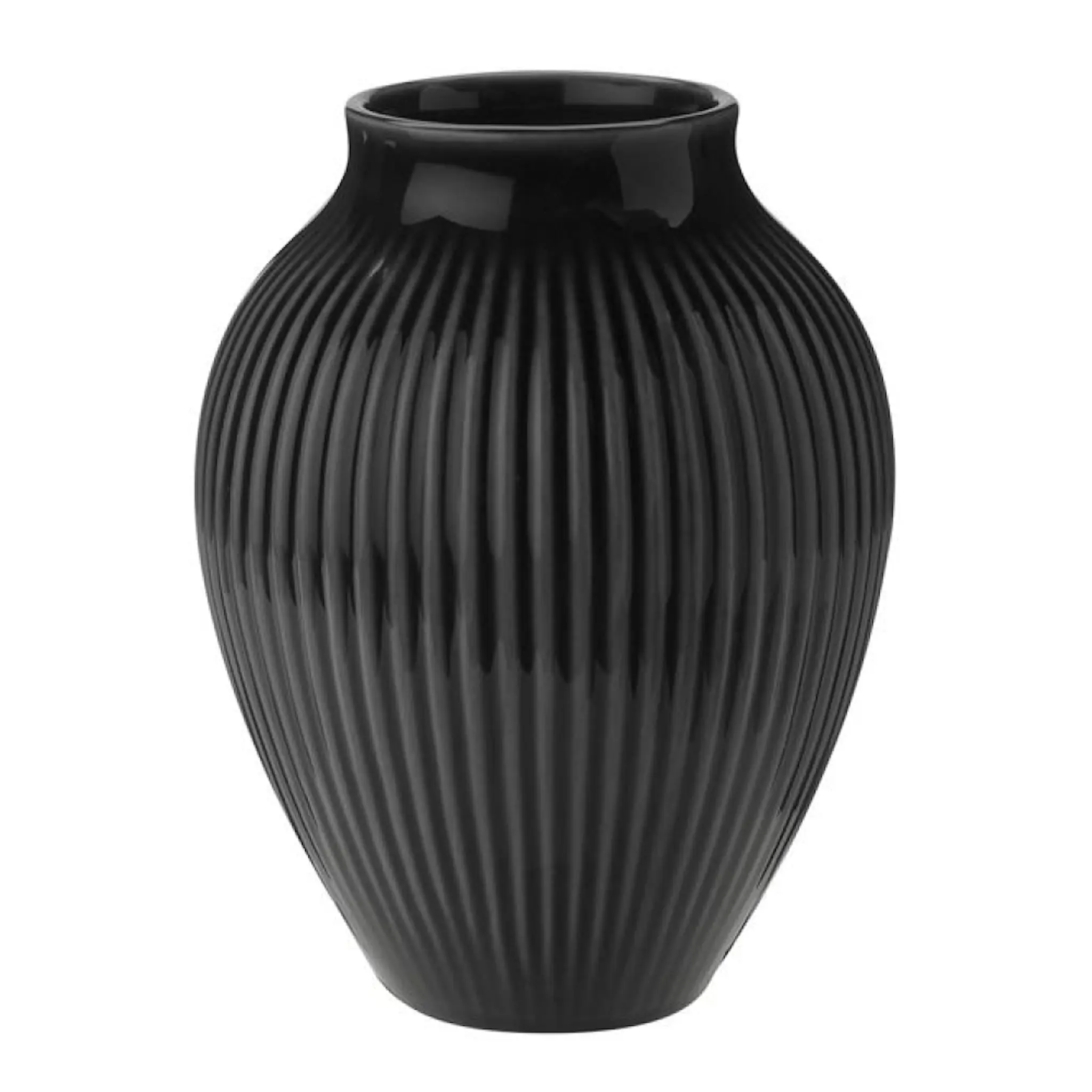 Knabstrup Keramik Ripple Maljakko 12,5 cm Musta