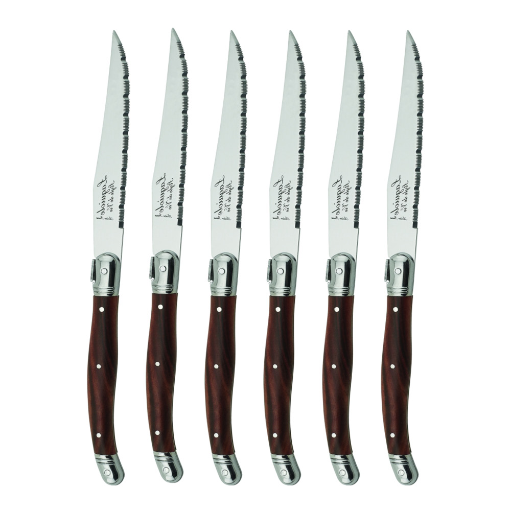 Laguiole Style de Vie - Laguiole Pihviveitsi 23 cm 6 kpl Dark Wood