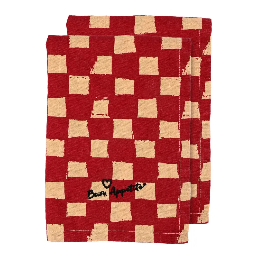 Love servetti 45x45 cm 2 kpl Punainen/Hiekka