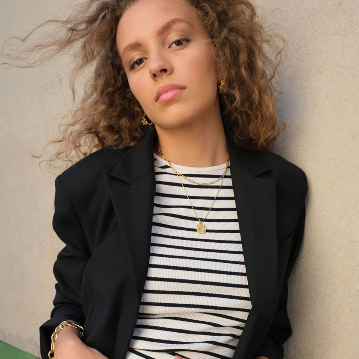 A&C Oslo AS Steel - Raw Coll kjede med to rader gull