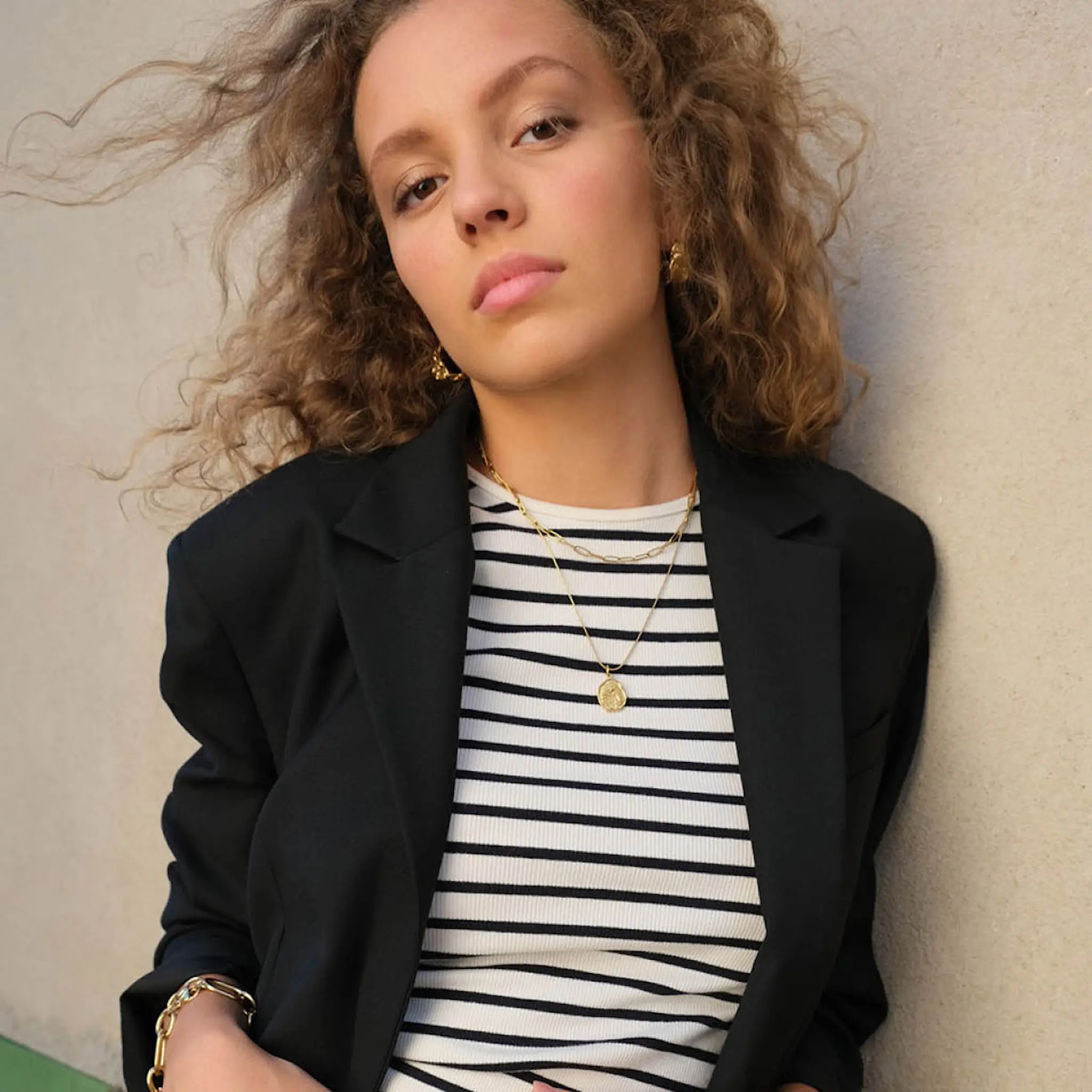 A&C Oslo AS Steel - Raw Coll halsband med dubbla kedjor guld