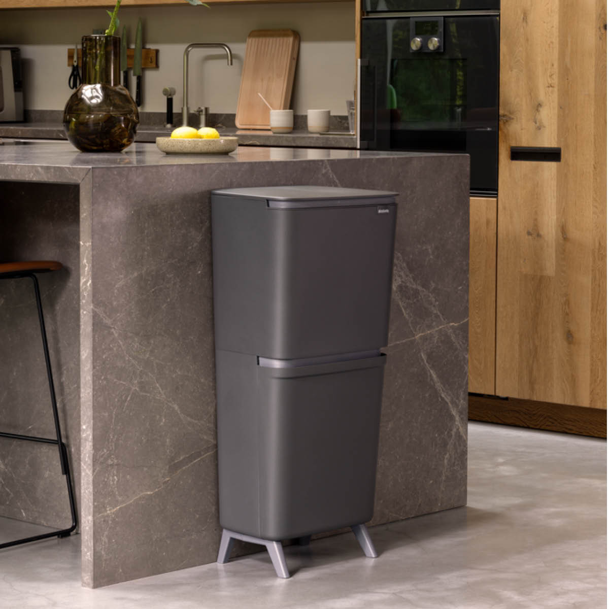 Brabantia SortUp källsorteringskärl hög 20+25 L mörkgrå