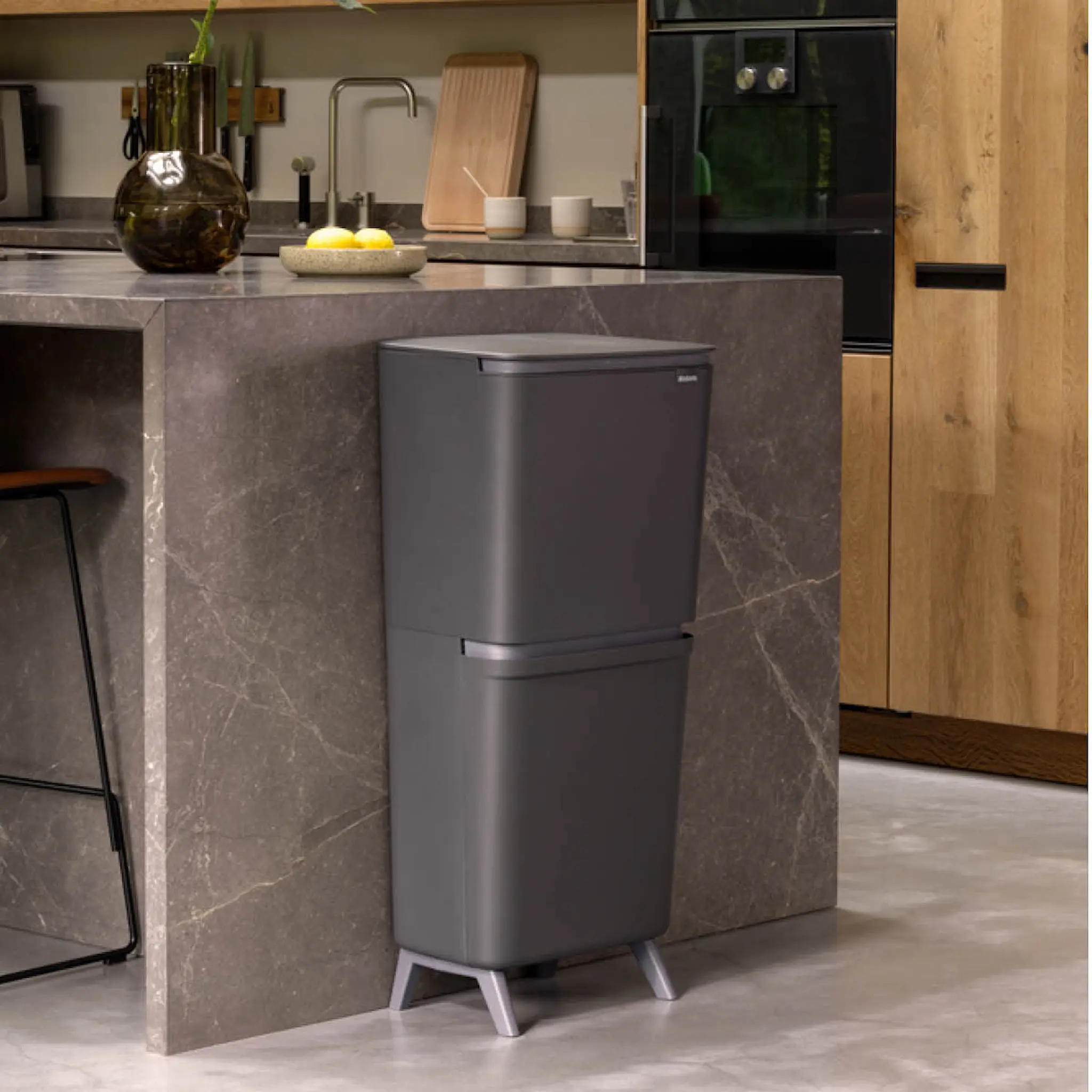 Brabantia SortUp källsorteringskärl hög 20+25 L mörkgrå