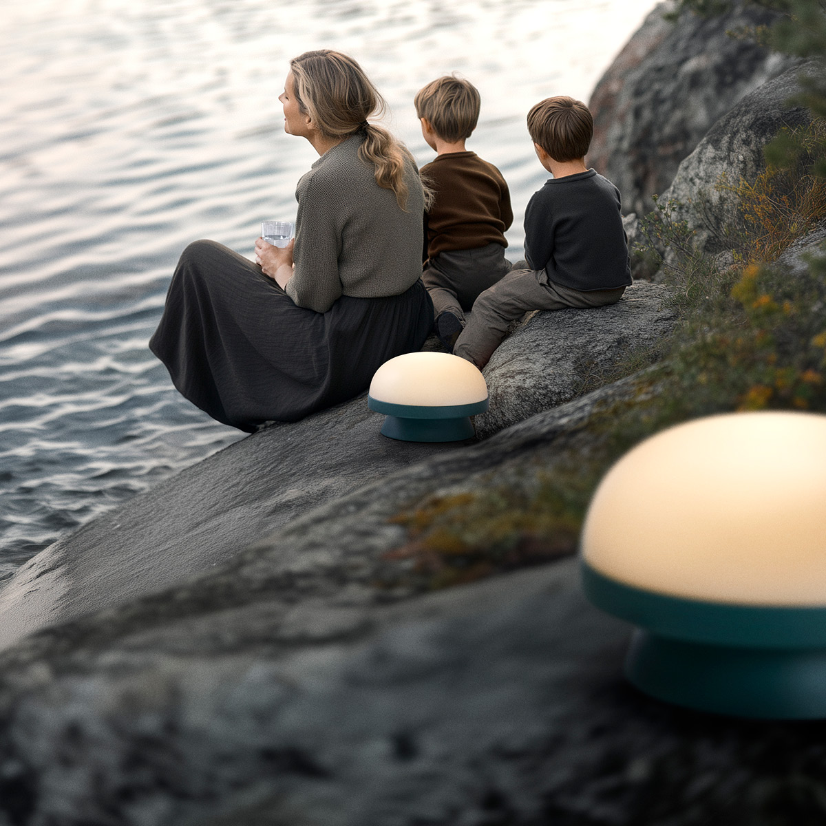 Rosendahl Soft spot solar dots lampe 8,5 cm forest green