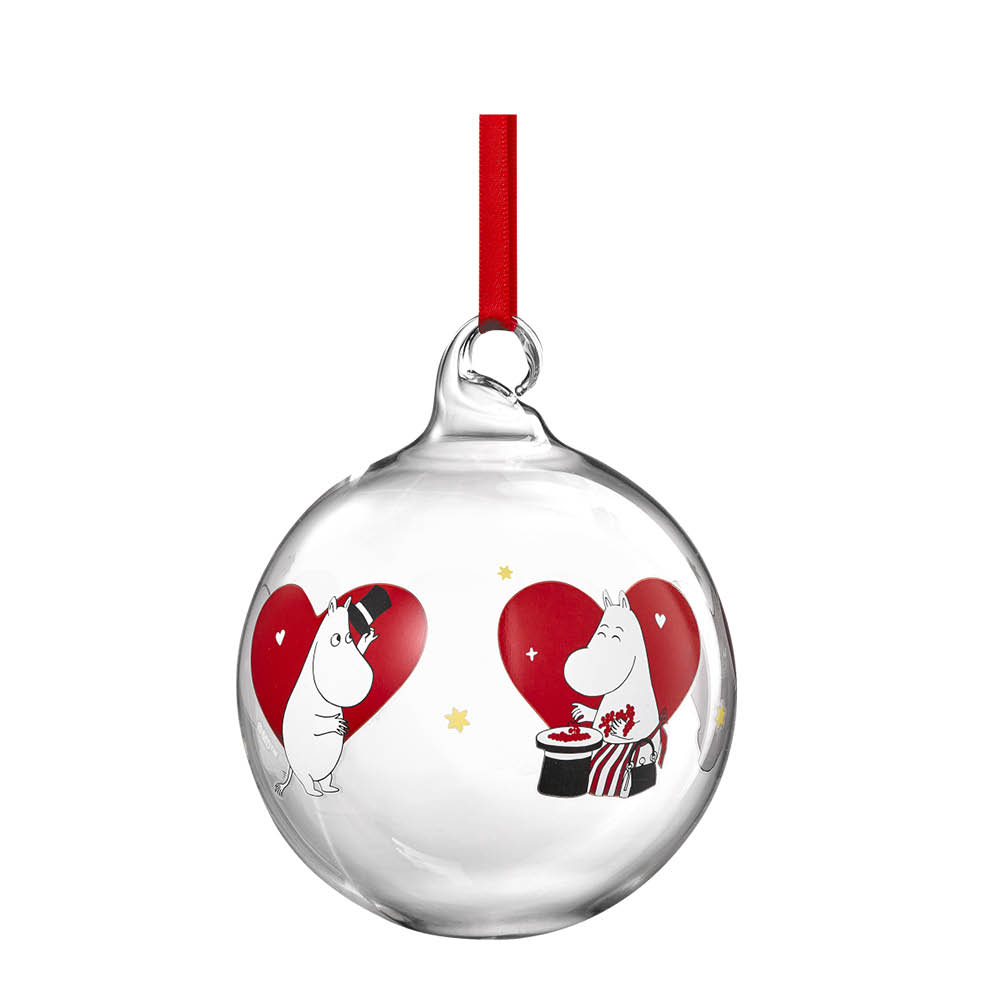 Muurla Muumi Lasipallo Sydän 9 cm