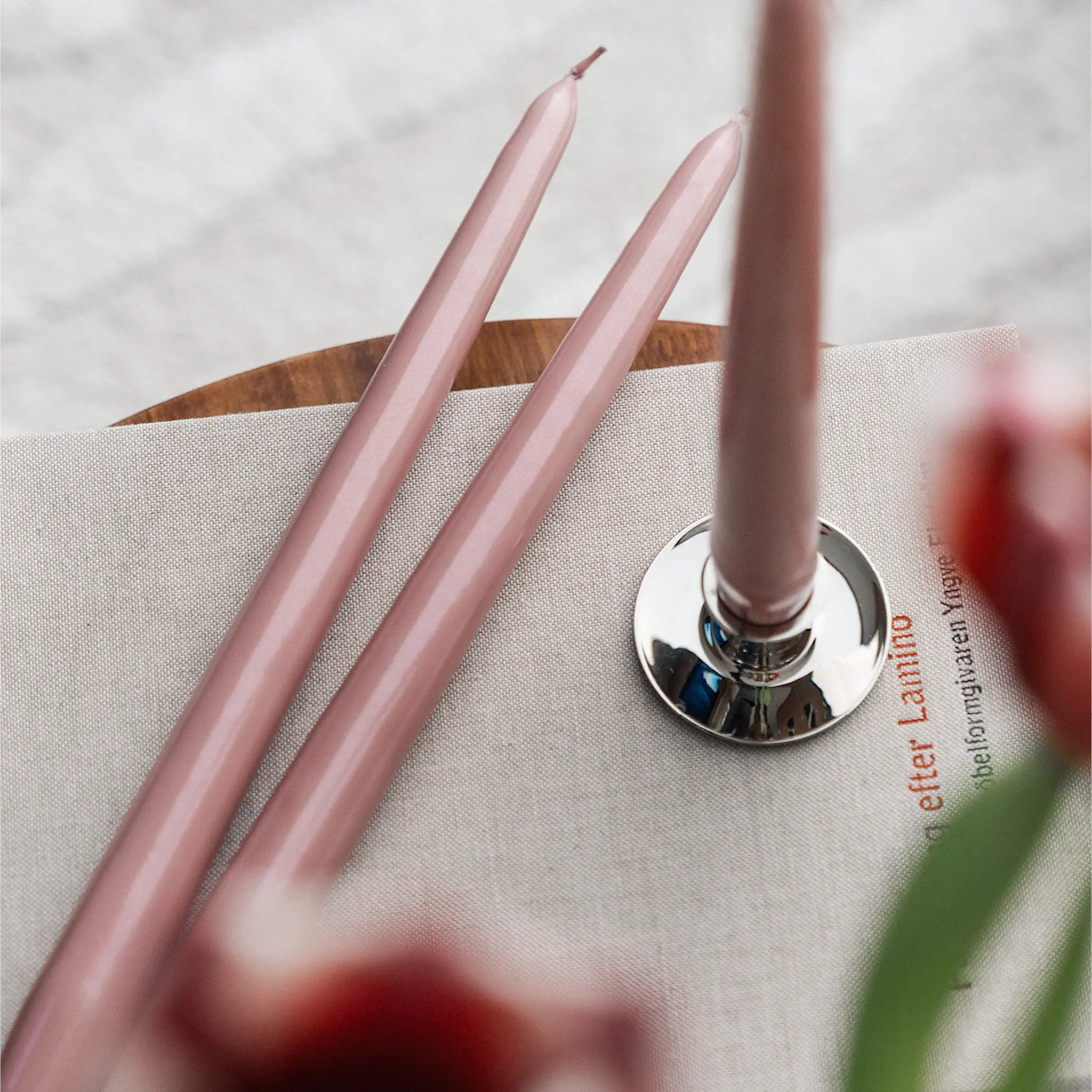 Hilke Herrgårdsljus 30 cm 6-pack Rosa Metallic