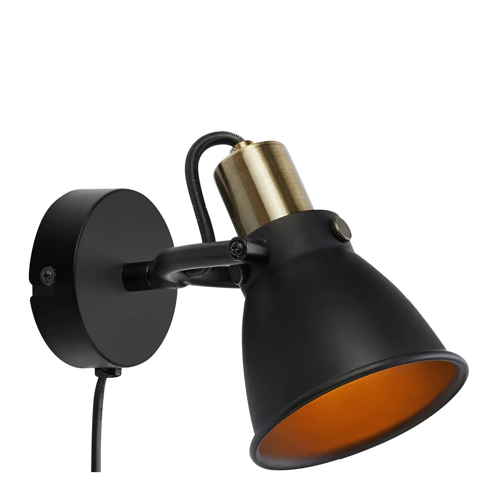 Alton vegglampe 20 cm svart/messing