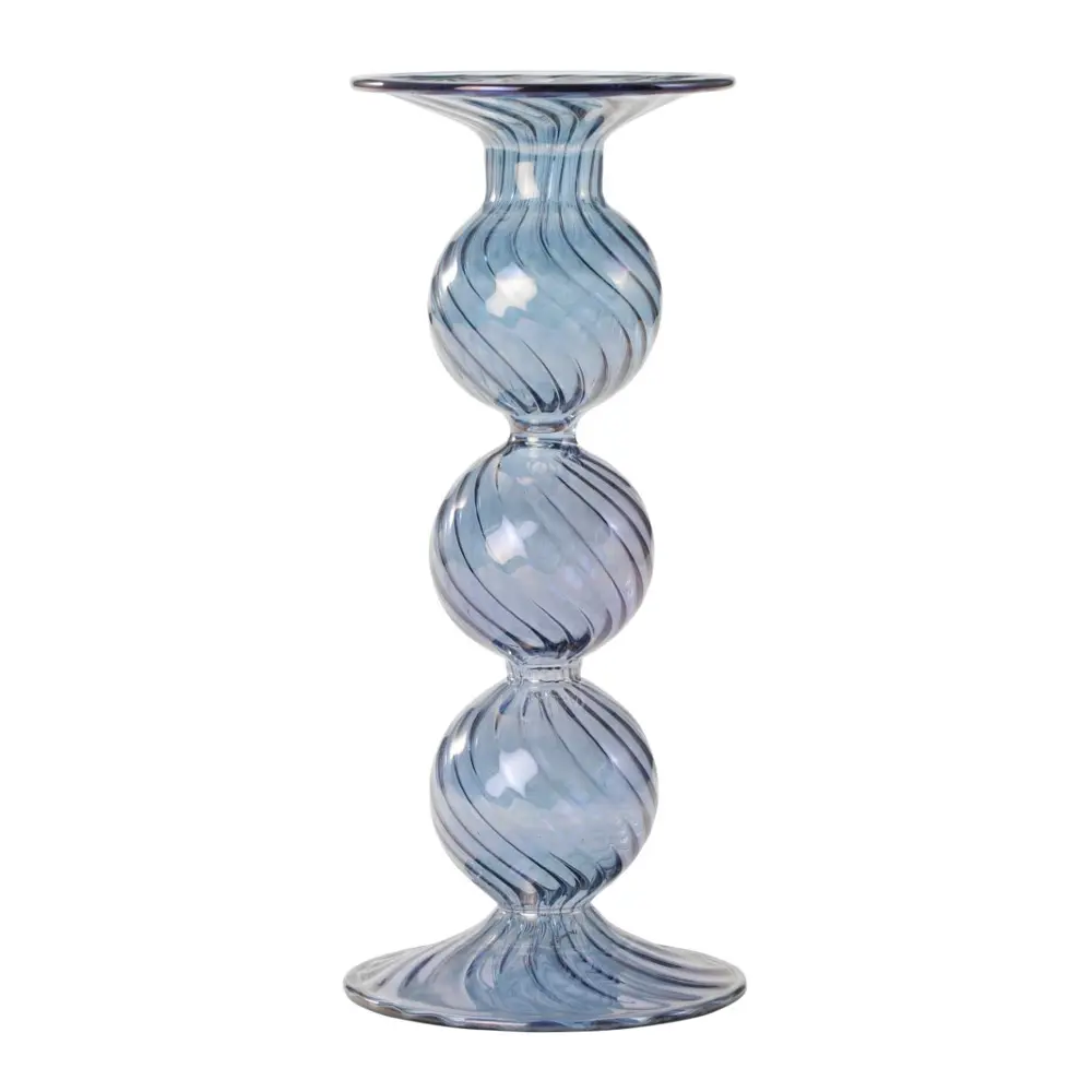 Swirl Kynttilänjalka 22 cm Sininen