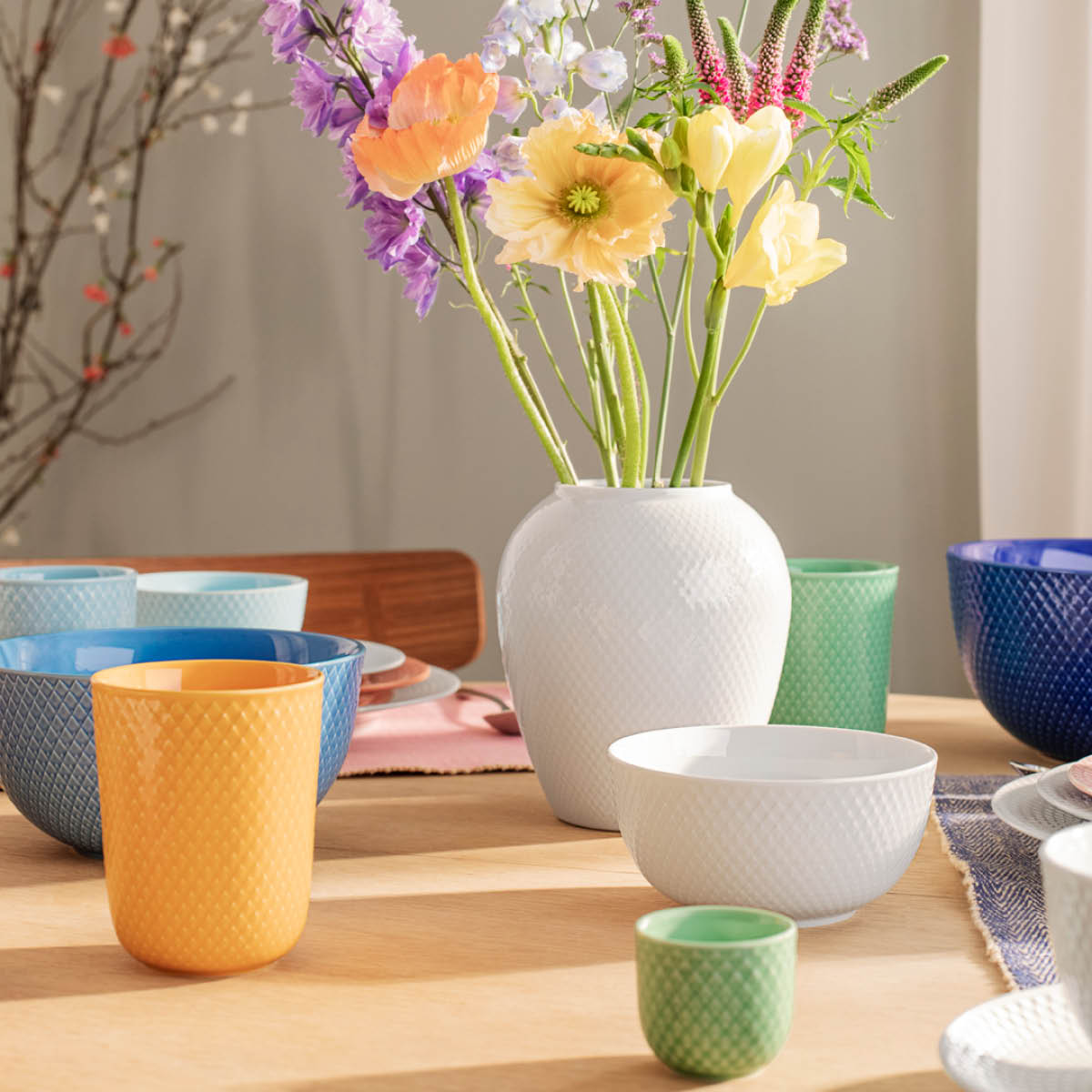 Lyngby Porcelæn Rhombe skål 35 cl hvit