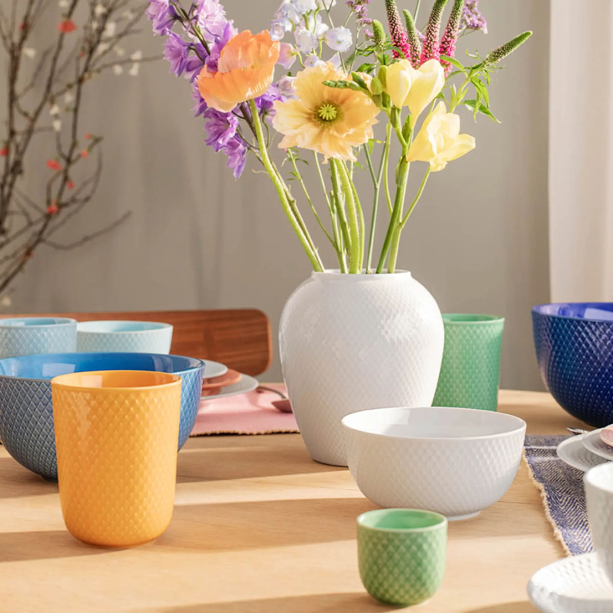 Lyngby Porcelæn Rhombe Kulho 11 cm Valkoinen