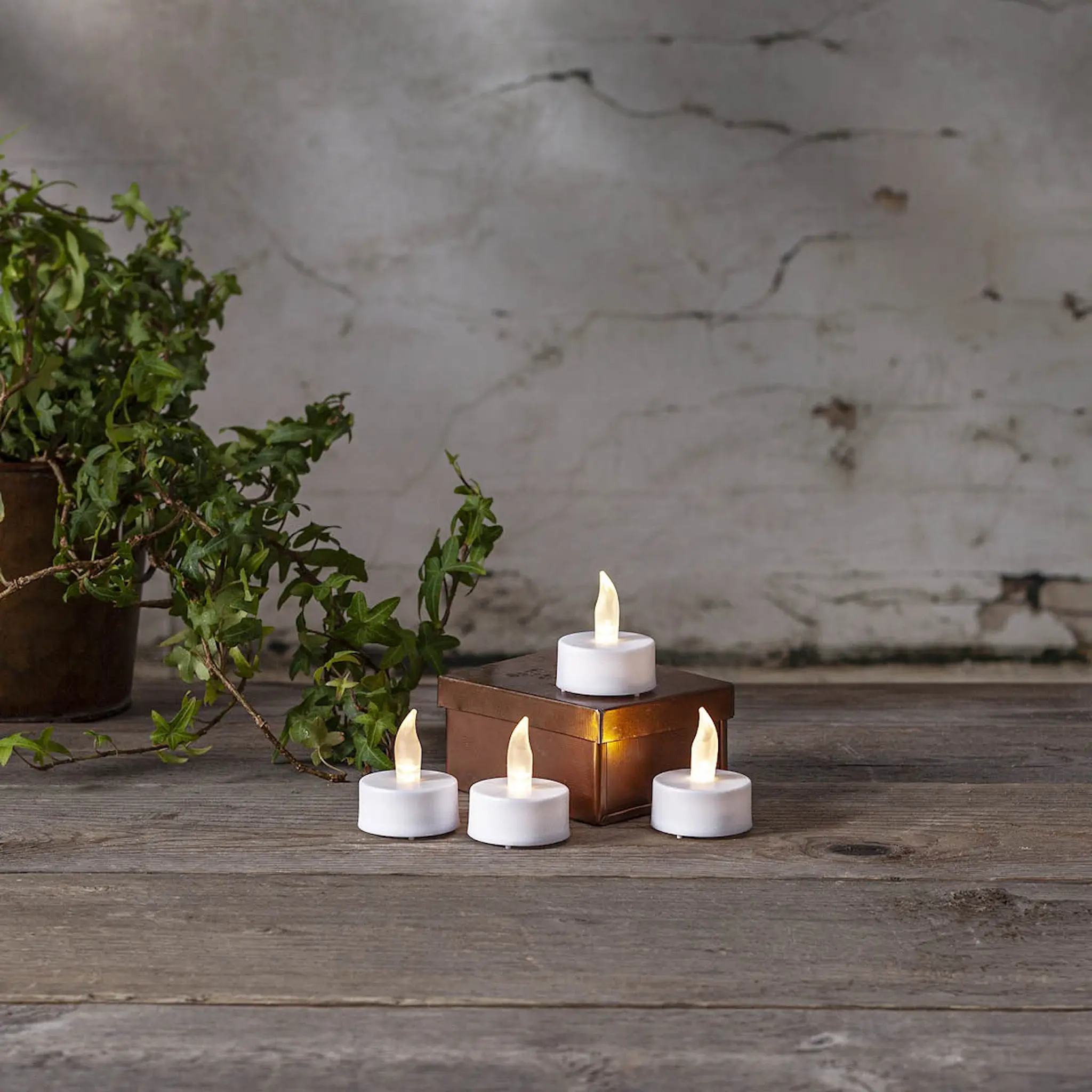 Star Trading Paulo LED telys med timer 4 stk hvit hover