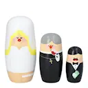 Babushka Drama Wedding Expressions träfigur 3-pack körsbärsträ