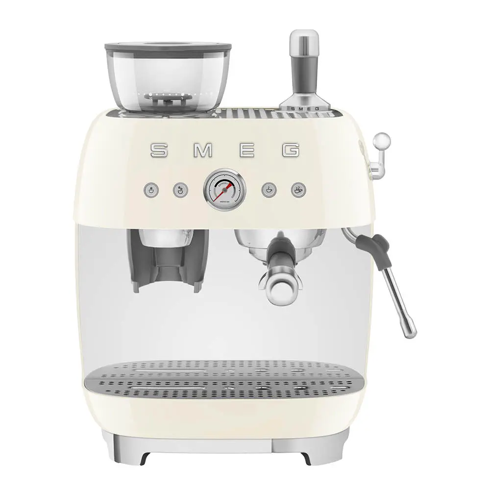 Smeg Manuaalinen Espressokone kahvimyllyllä EGF03 Kerma