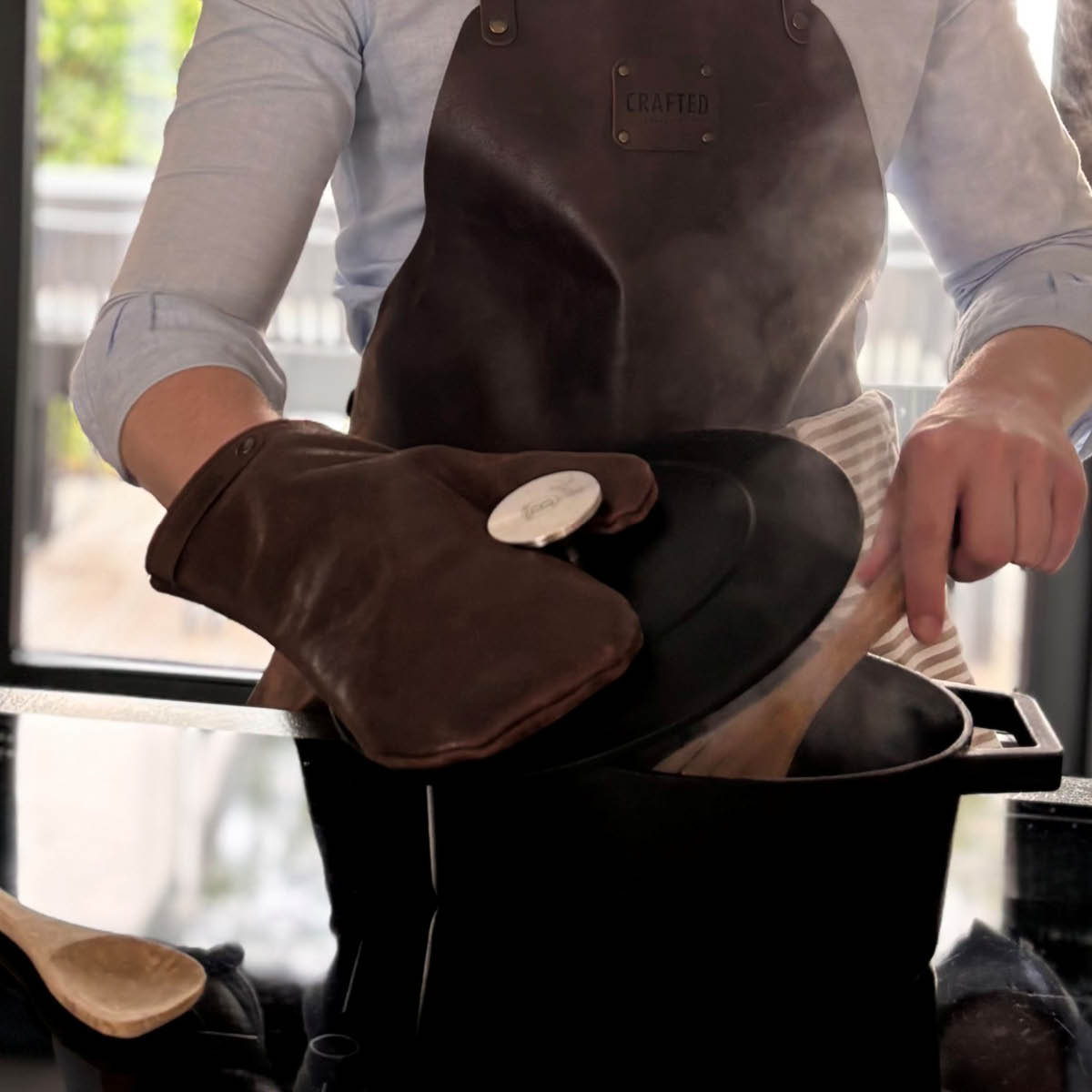 Crafted Leather Patakinnas 20,5x29,5 cm Ruskea